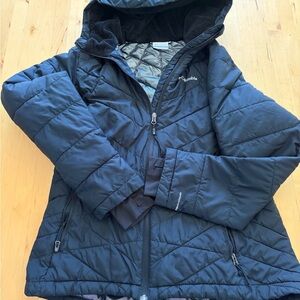 Columbia Black Quilted Jacket with Fleece Lining